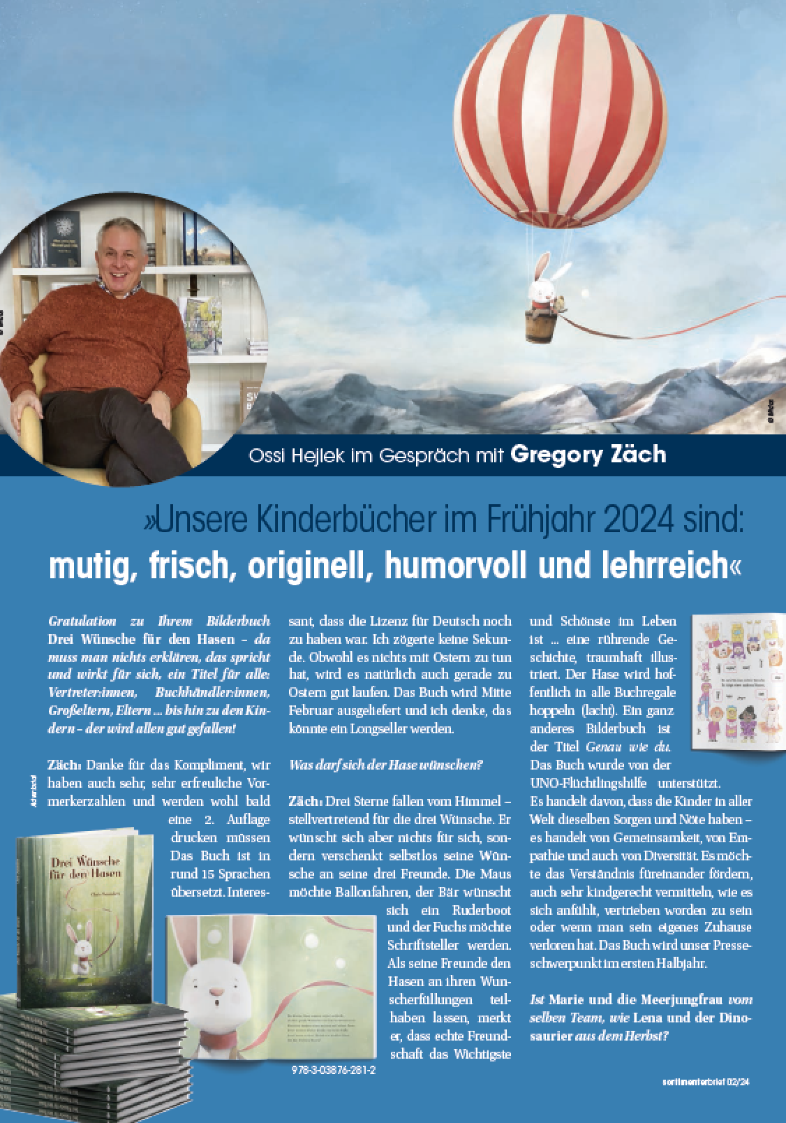 Interview mit dem Midas Verleger Gregory C. Zäch / Thema Kinderbuch F24